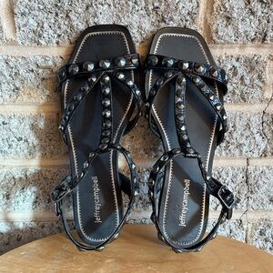 Never worn Jeffrey Campbell Amaryl Studded Black Women's Sandals size 8